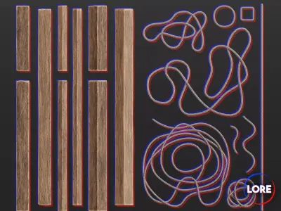 Medieval Collection Essential Wood and Rope 3D Model Pack
