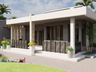 Contemporary hidden roof family home vii 3D model