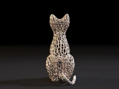 Cat Voronoi 3D print model