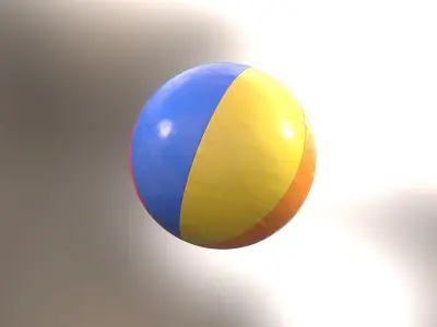 Beach Ball Low-poly 3D model