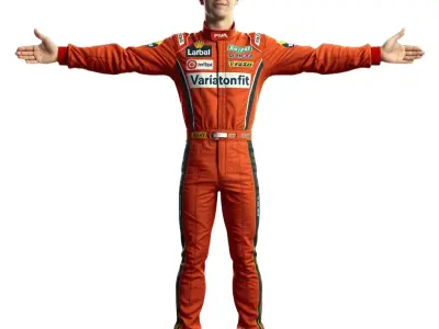 Race Car Driver Uniform model pack Low-poly 3D model