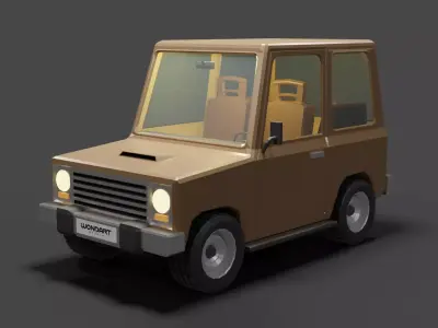 Concept Cartoon Type SUV Low-poly 3D model