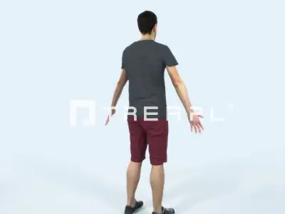 Jest 01G Animated Rigged Summer Casual Man Low-poly 3D model