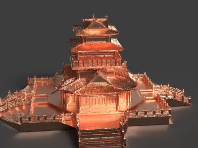 Chinese ancient house  Low-poly 3D model buy