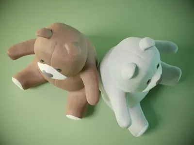 Teddy Bear Toy PBR Low-poly 3D model