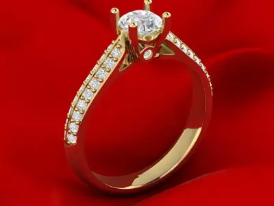 Slim Female Engagement Ring 3D print model