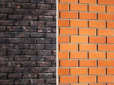 Bricks wall set 3D model