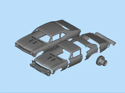 STL printable Chevy Nova Series RCcars Muscle car 3D print model