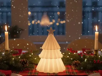 Christmas Tree STL Candle Holder 3D Printable File 3D print model