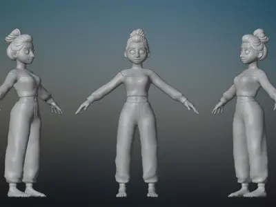 Chloe  Girl Cartoon Character 3D model