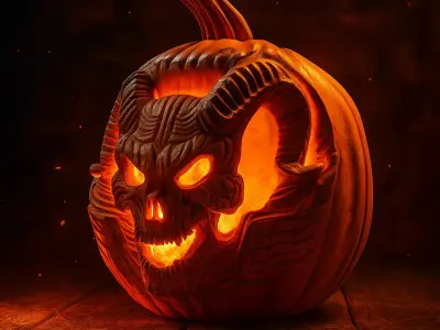 Halloween Pumpkin Decoration - 3D Printable Jack O Lantern  3D print model