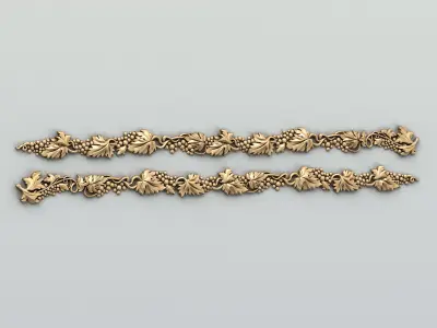 Carved decor horizontal 033 3D model