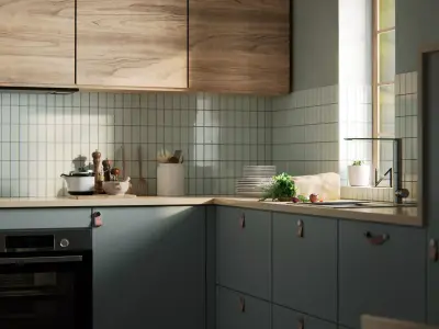 Blue Kitchen - Realistic Interior Scene 3D model
