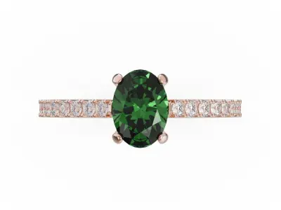 Oval engagement ring 3D print model get