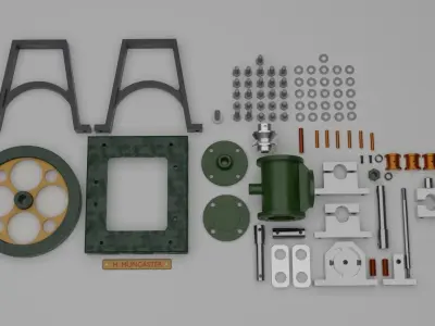 Double Acting Oscillating Steam Engine H Muncaster 3D model