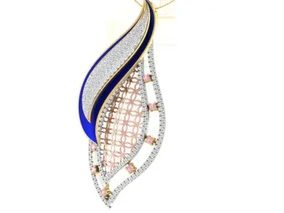 Solitaire Women Pendant 3dm STL OBJ FBX Renders Details 3D print model shop