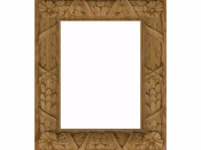 Carved picture frame STL 3D model 43