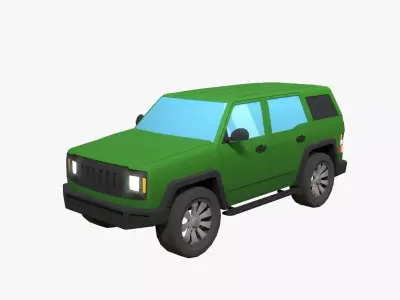 Lowpoly generic Hummer car Low-poly 3D model