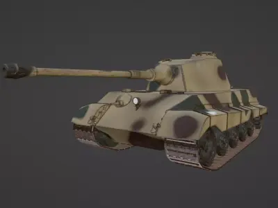 Tiger Tank II Low-poly 3D model
