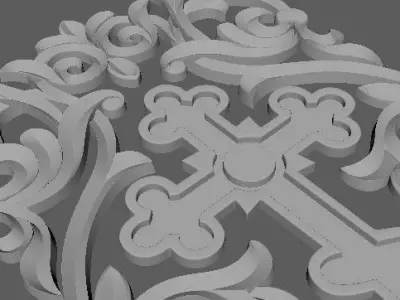Central decor ornament for furniture 3D model 527
