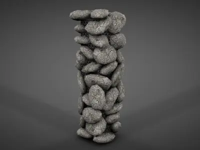 Stone Walls Low-poly 3D model