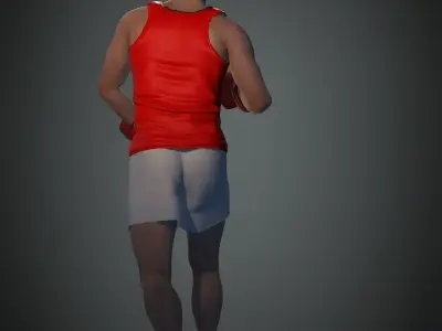 Boxer human model fbx Low-poly 3D model