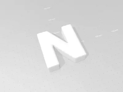 Vase N - Alphabet Vases Collection Letters - STL Printable 3D print model