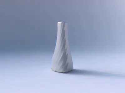 Vase grounded triangle with twisted bands 3D print model