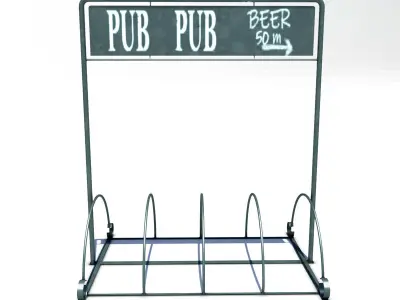 Bicycle Rack Low-poly 3D model