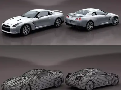 Nissan GTR Low-poly 3D model