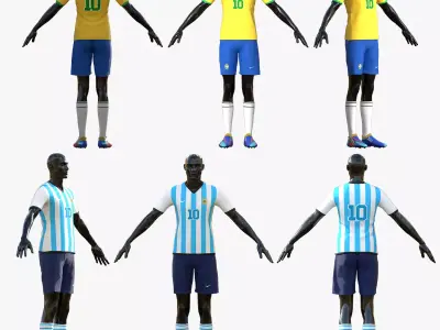 Football Soccer Uniform Low-poly 3D model