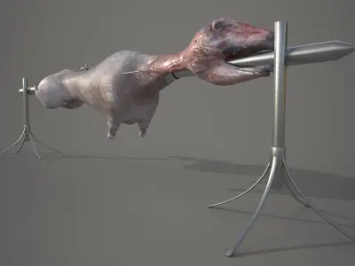 Lamb on a Spit Low-poly 3D model