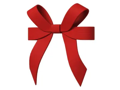 Christmas Bow Ribbon 55 Low-poly 3D model