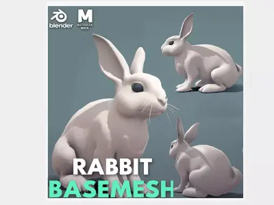 Rabbit  Low-poly 3D model purchase