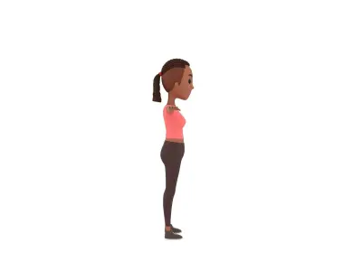 CartoonGirl032 Black Girl 3D model