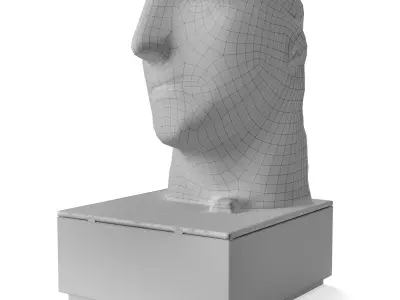 Face sculpture bronze outdoor Low-poly 3D model