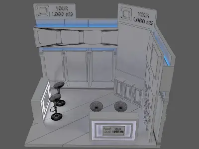  Booth Exhibition Stand a23 3D model