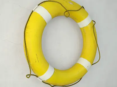1950s Yellow and White Life Preserver 2 3D model