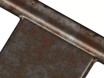 Rusty Sliding Door Latch Low-poly 3D model