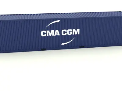 Shipping container CMA CGM Low-poly 3D model