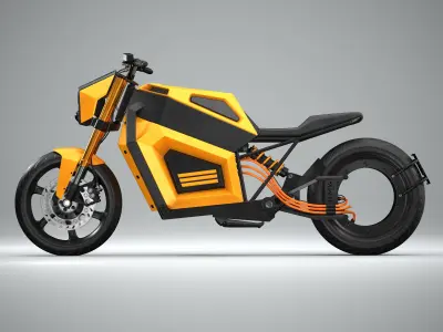 RMK E2 electric motorcycle Yellow 3D model