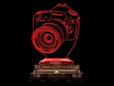  Chinese  display stand  with camera neon  illusion light  3D model