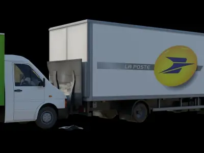 Accident 2 trucks  Low-poly 3D model