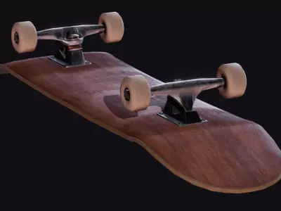Skateboard Low-poly 3D model 15