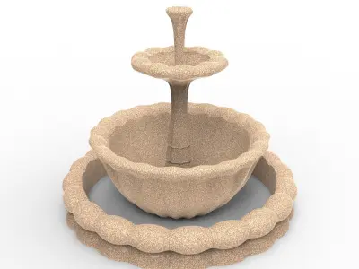 classic fountain Low-poly 3D model