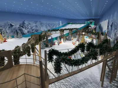 Indoor ski slope Low-poly 3D model