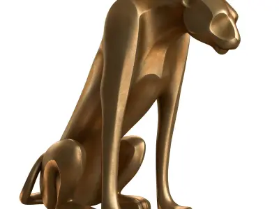 leopard sculpture 3D model purchase
