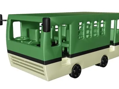 Fabulous Bus Toy Low-poly 3D model