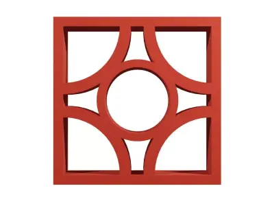 Brick Jaali block archCircle 3D model