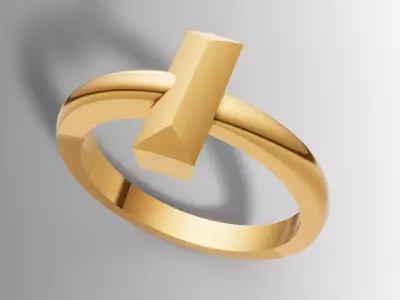 Tiffany T Style Ring CAD  3DM STL File 3D print model